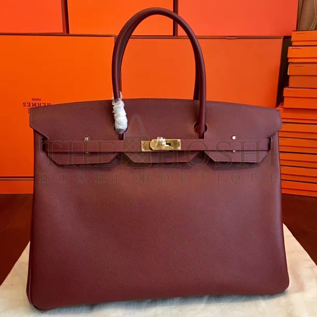H**me5 Bordeaux Epsom Birkin 40cm Handmade Bag Master Quality