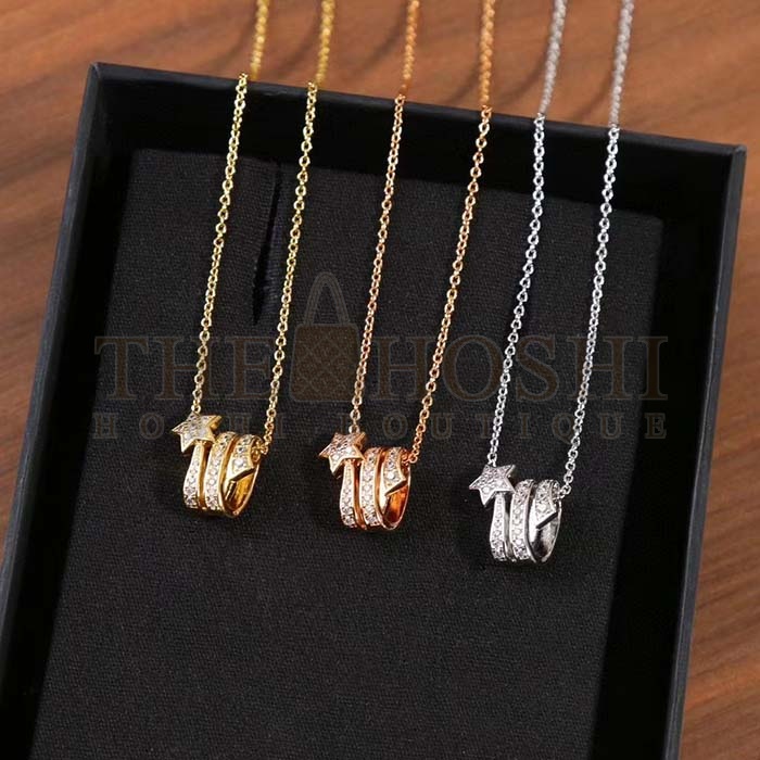 Ch**el Women CC Étoile Filante Necklace 18K White Gold D1am0nds Master Quality