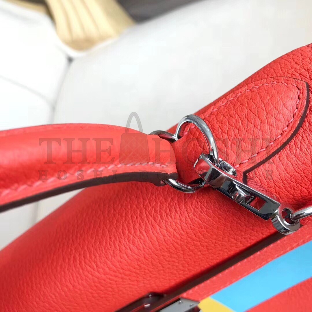 H**me5 Multicolor Blocks Kelly 28cm Piment Bag Master Quality