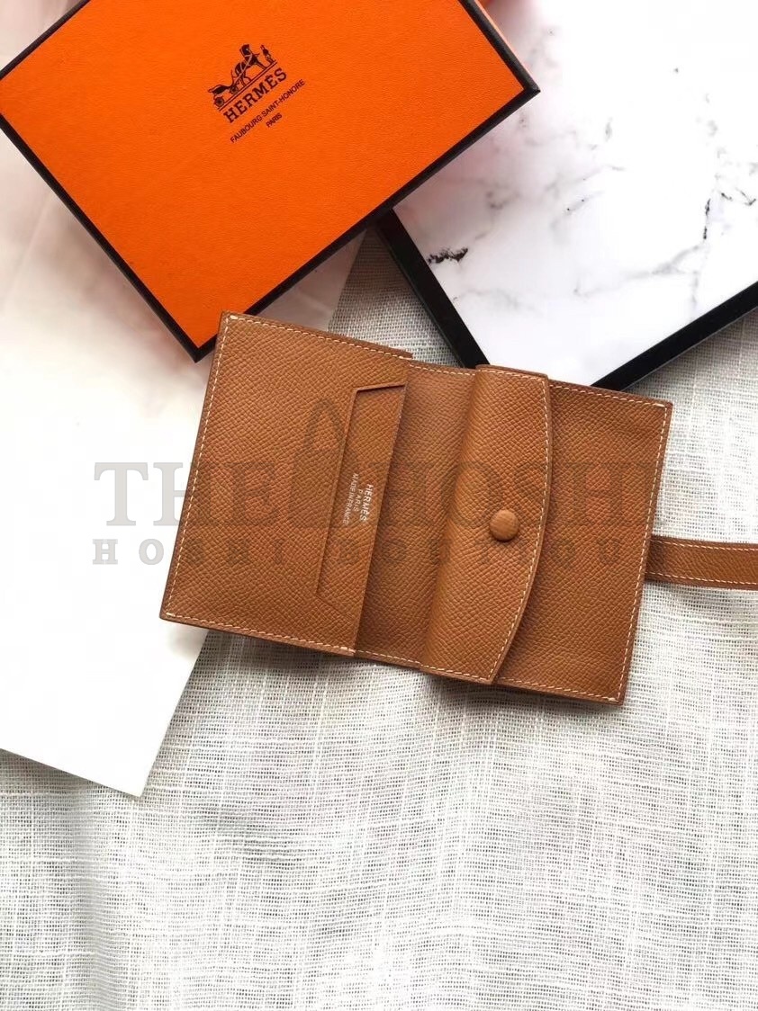 H**me5 Bearn Mini Wallet In Gold Epsom Leather Master Quality