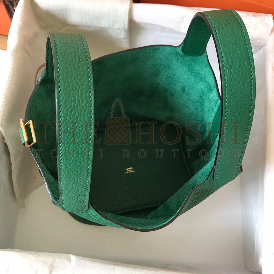 H**me5 Vert Vertigo Picotin Lock PM 18cm Handmade Bag Master Quality