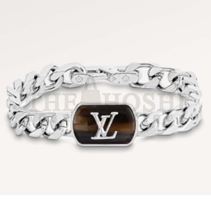 L0vis Vvtt0n Unisex LV Shades Bracelet Brown Metal Silver-Colour Finish Master Quality