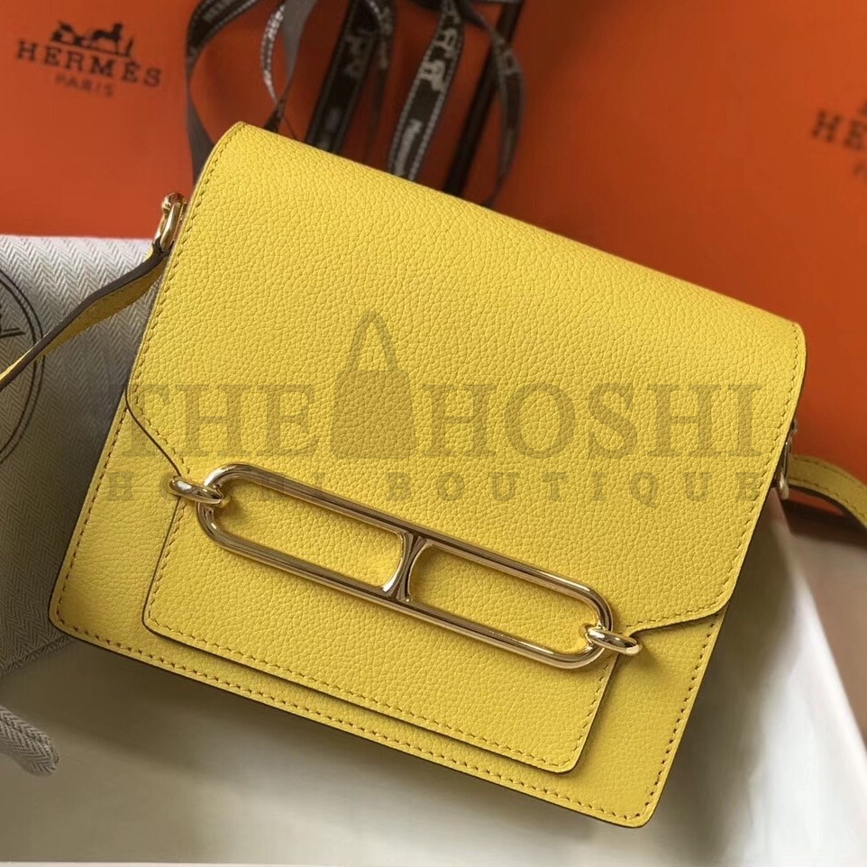 H**me5 Mini Sac Roulis 18cm Bag In Yellow Evercolor Calfskin Master Quality