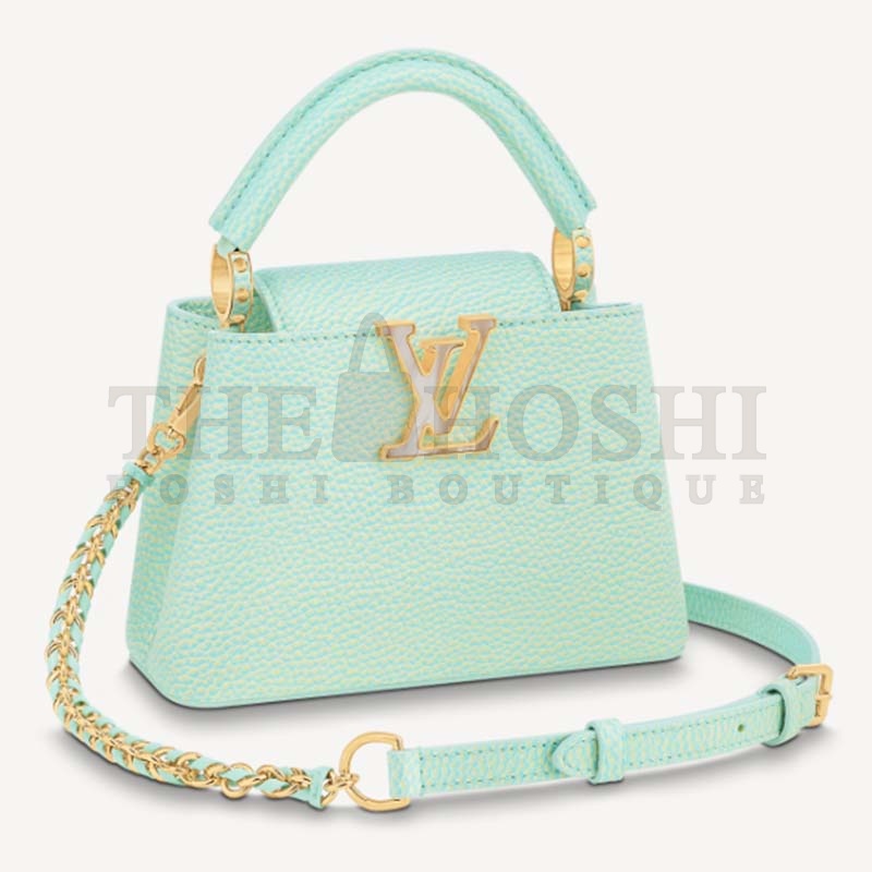 L0vis Vvtt0n LV Women Capucines Mini Handbag Vert D’eau Green Taurillon Leather Master Quality