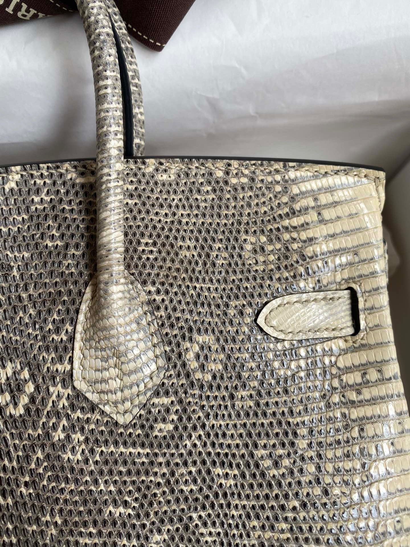 H**me5 Birkin 25 Retourne Handmade Bag In Ombre Lizard Leather Master Quality