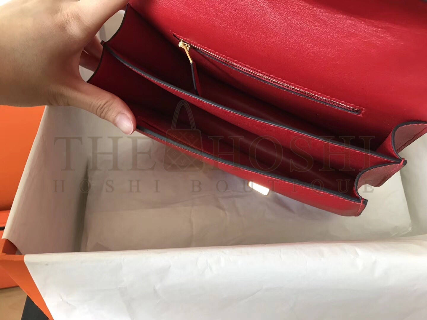 H**me5 Epsom Constance 24cm Red Handmade Bag Master Quality