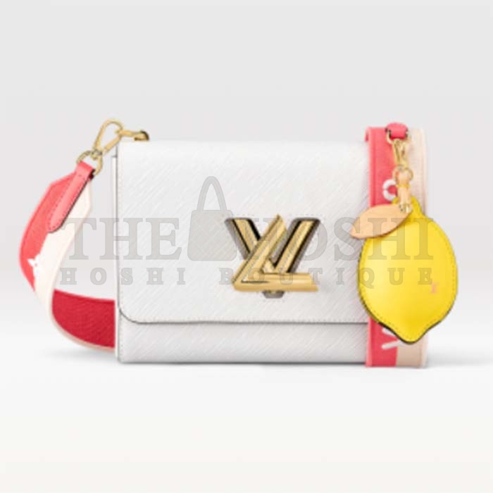 L0vis Vvtt0n LV Women Twist MM Lemon Handbag White Epi Grained Cowhide Master Quality