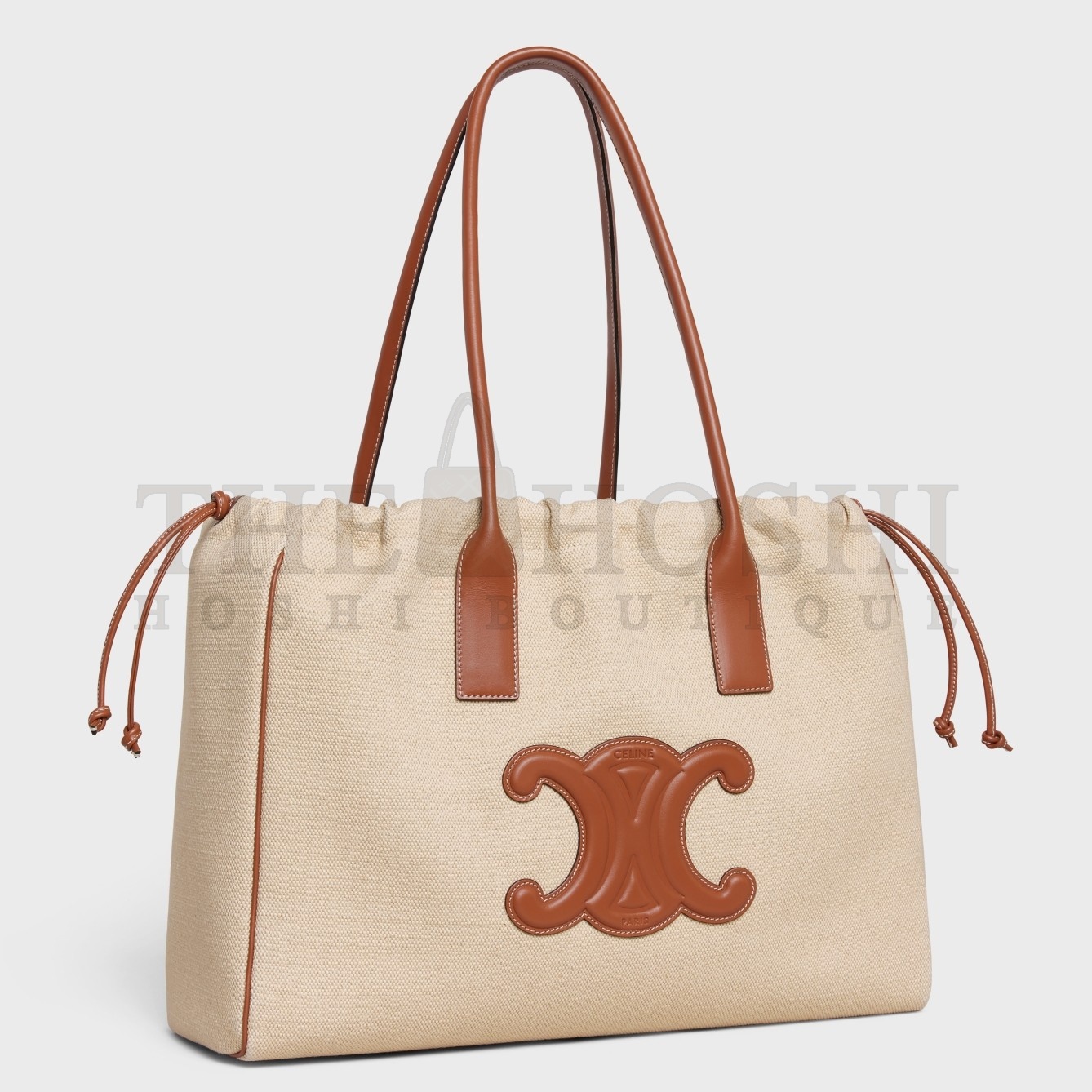 Ce1i*e Cabas Drawstring Cuir Triomphe Bag in Canvas Master Quality