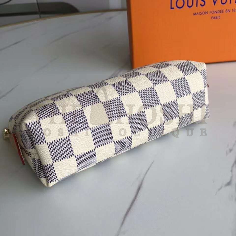 L0vis Vvtt0n LV Women Cosmetic Pouch Damier Azur Canvas-Grey Master Quality