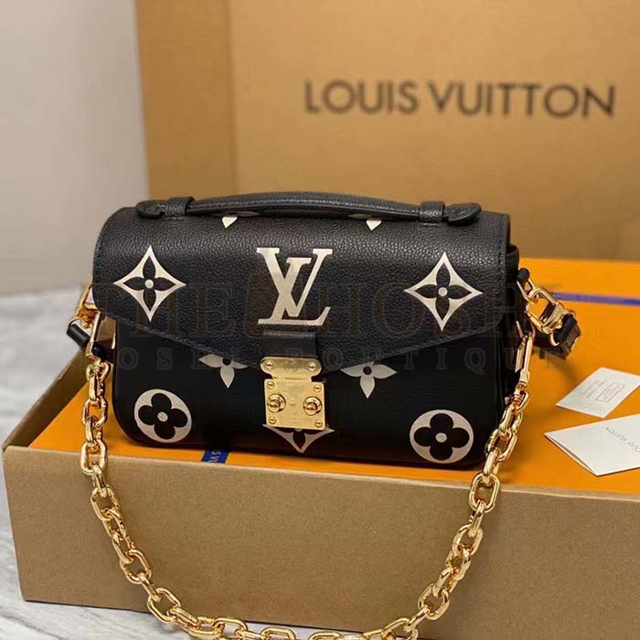 L0vis Vvtt0n LV Women Pochette Metis East West Bag Black Beige Grained Cowhide Leather Master Quality