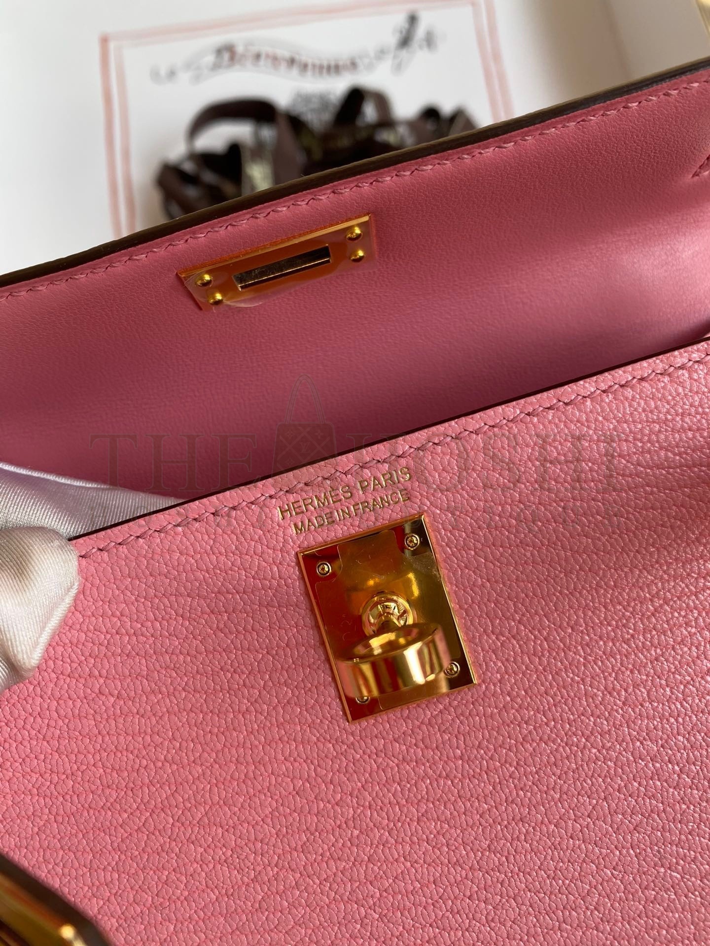 H**me5 Kelly Mini II Sellier Handmade Bag In Rose Confetti Chevre Mysore Leather Master Quality