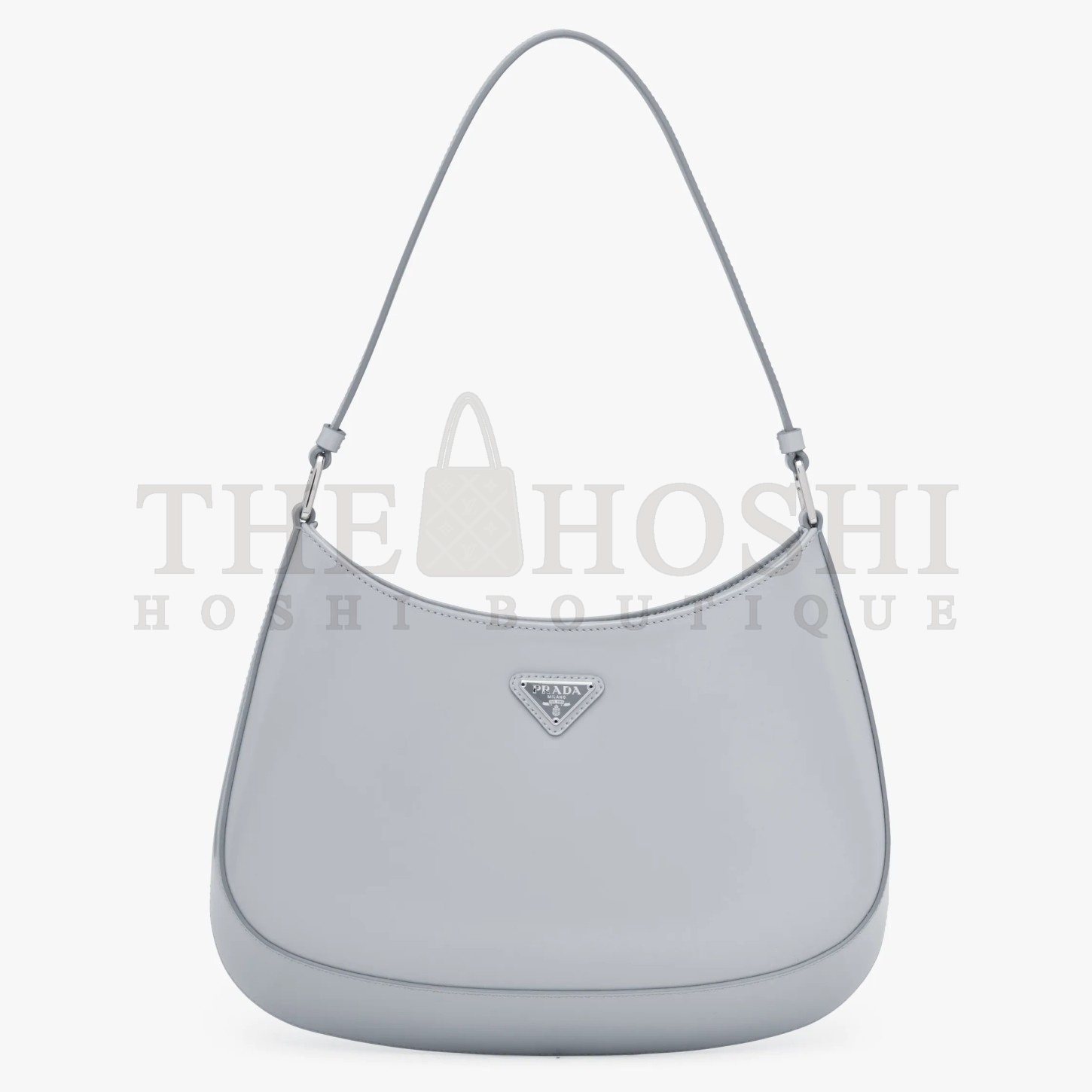Pra*a Cleo Shoulder Small Bag In Blue Brushed Leather Master Quality