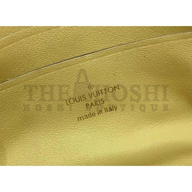 L0vis Vvtt0n LV Women Wallet On Strap Banane Yellow Monogram Embroidered Leather Master Quality