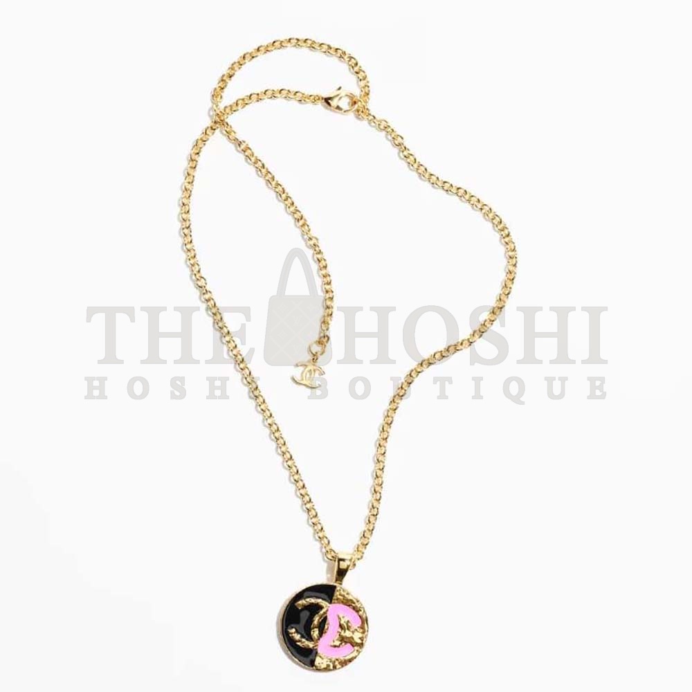 Ch**el Women Pendant Necklace in Metal-Black and Pink Master Quality
