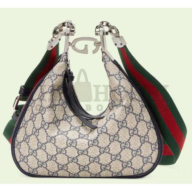 Gvc*1 Women Attache Small Shoulder Bag Beige Blue GG Svp*me Canvas Master Quality