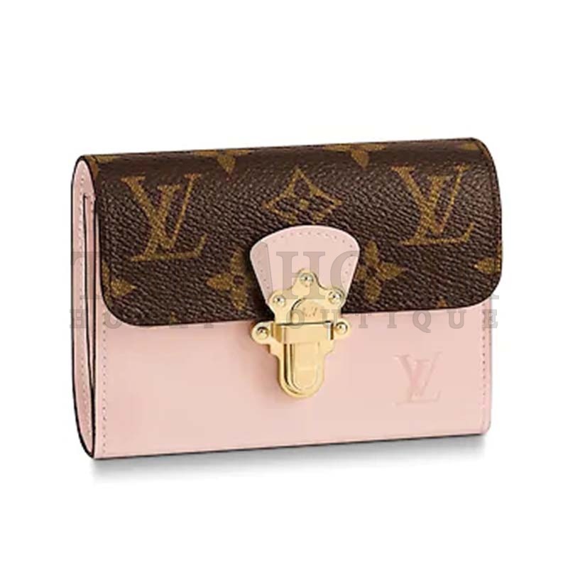 L0vis Vvtt0n LV Women Cherrywood Compact Wallet Monogram Coated Canvas Master Quality