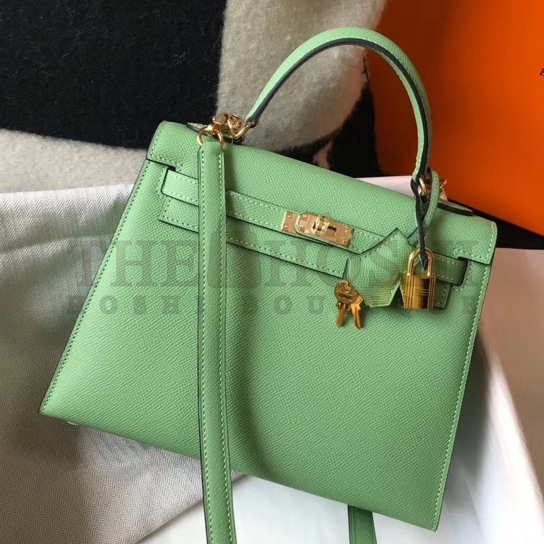 H**me5 Vert Criquet Epsom Kelly 28cm Sellier Bag GHW Master Quality