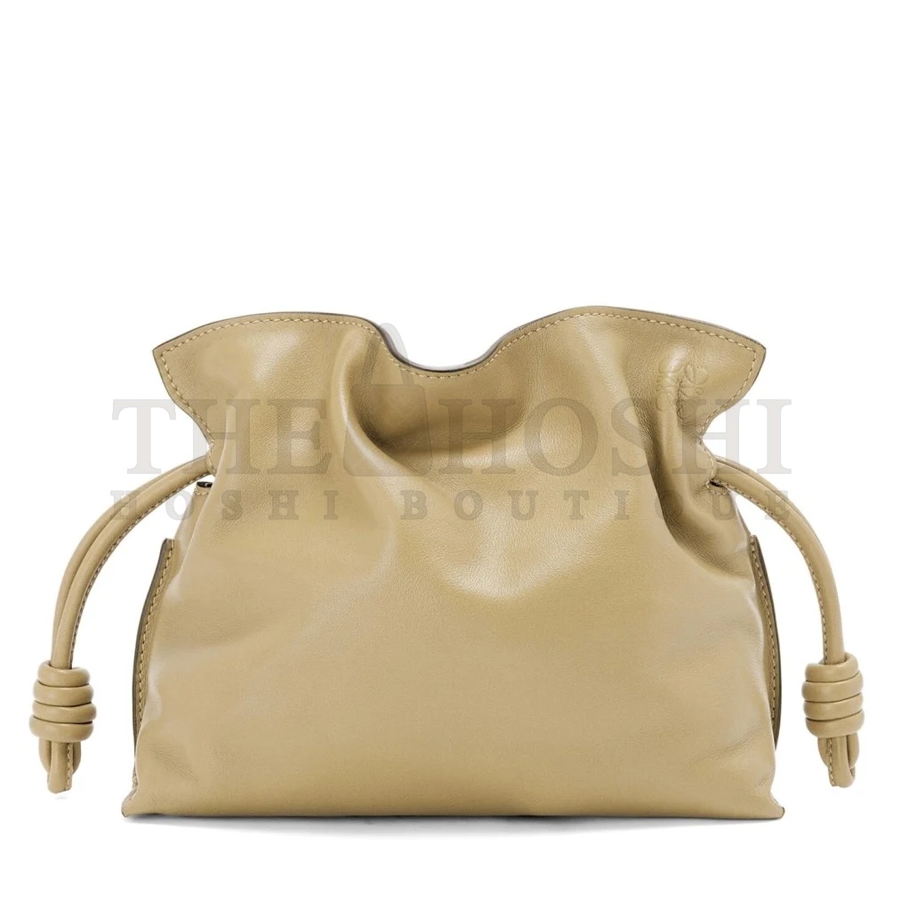 L0ew* Mini Flamenco Clutch Bag In Clay Green Calfskin Master Quality