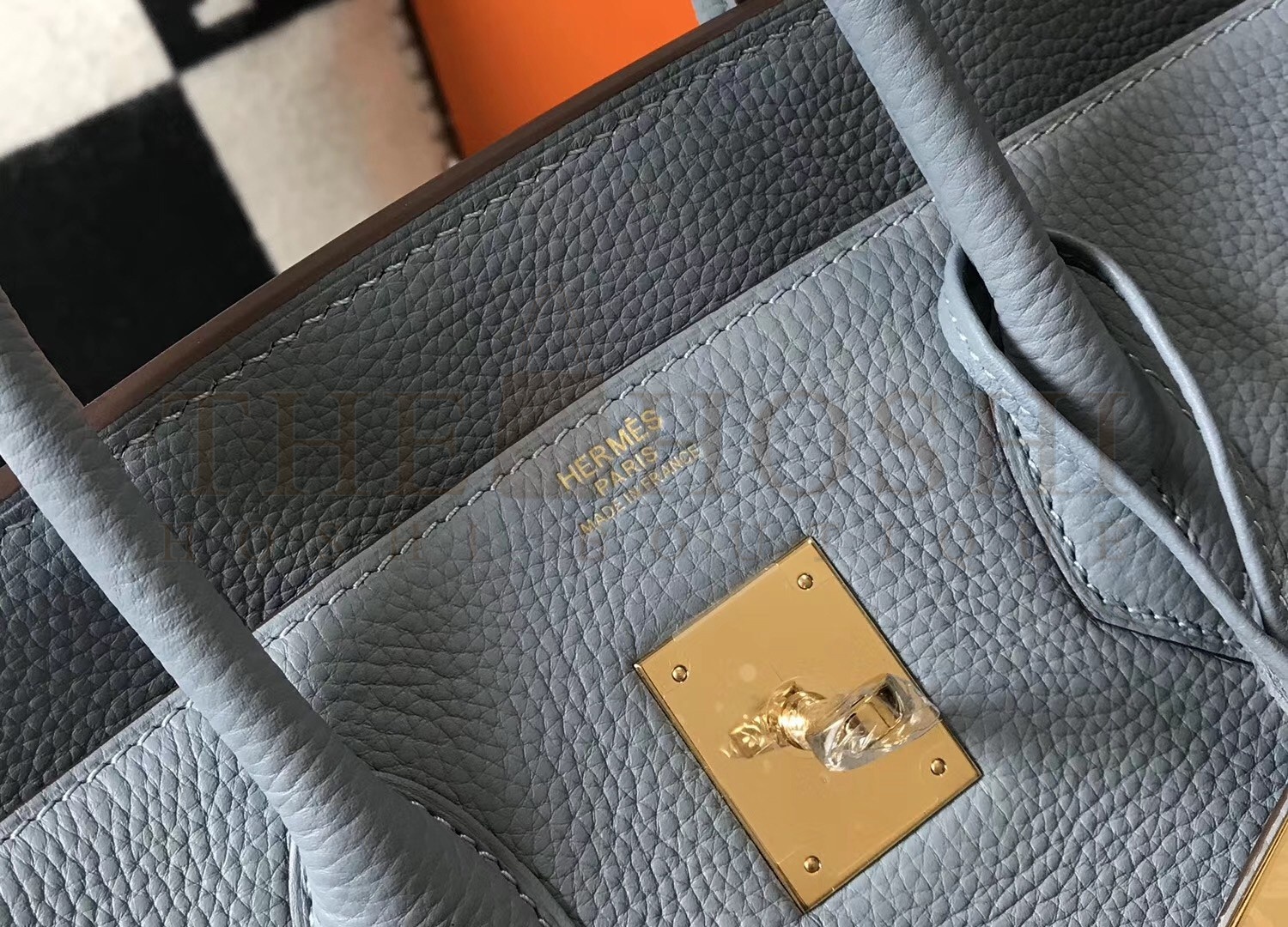 H**me5 Birkin 30cm Bag In Blue Lin Clemence Leather Master Quality