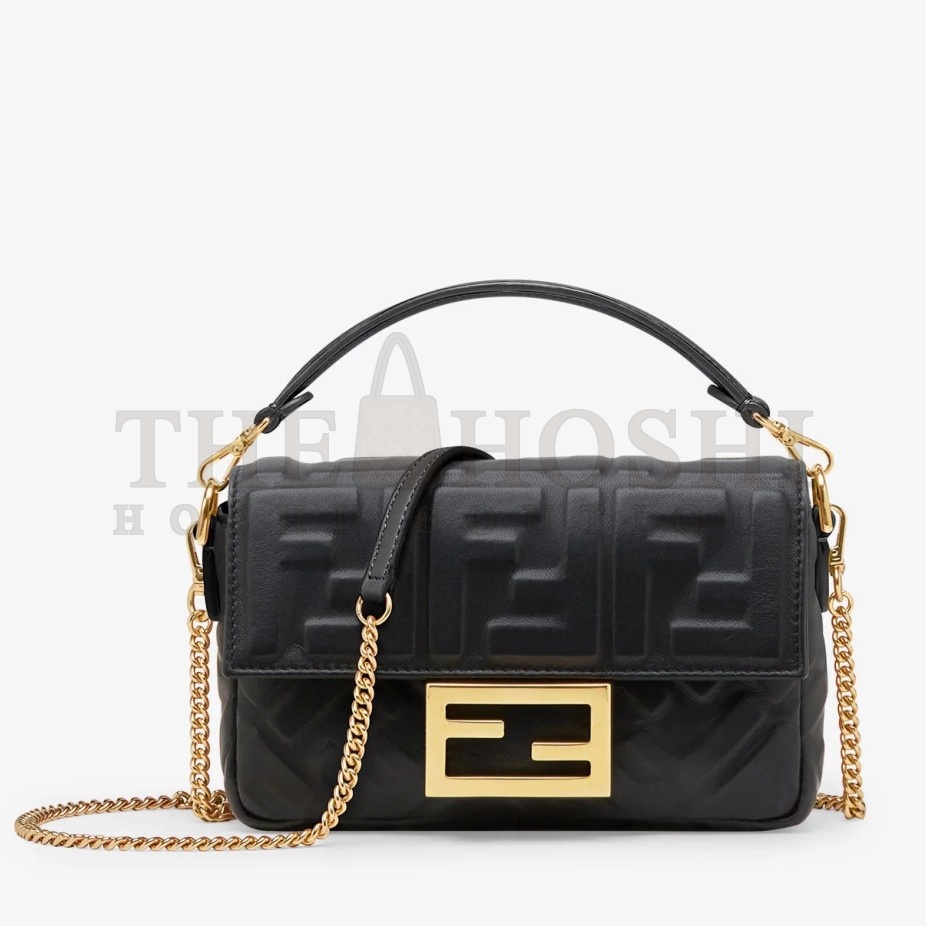 F**di Small Baguette Bag In Black FF Nappa Leather Master Quality