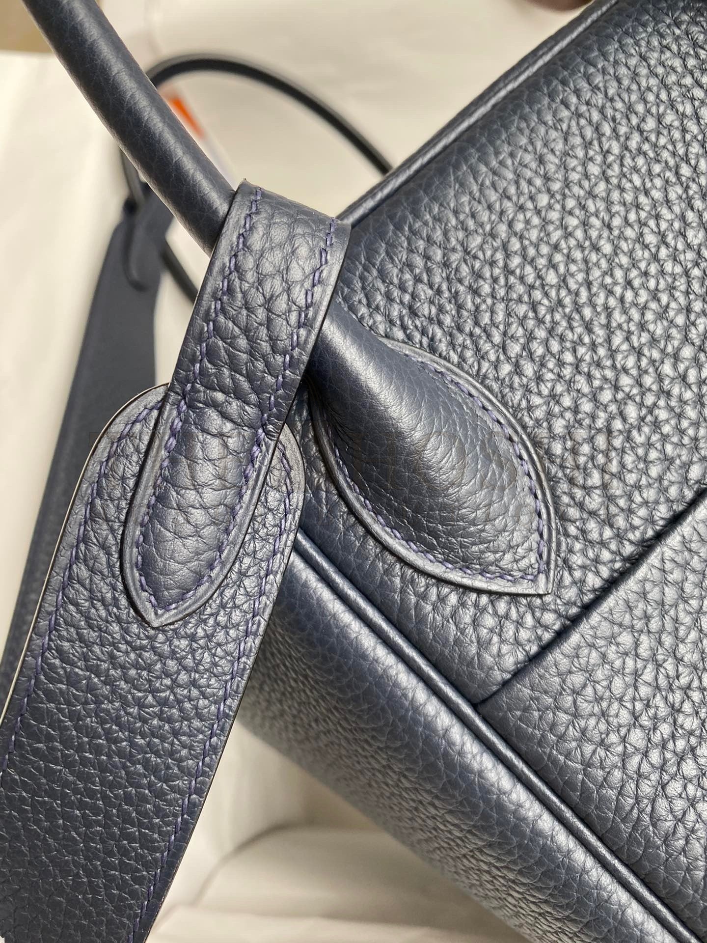 H**me5 Lindy 30 Handmade Bag In Blue Nuit Clemence Leather Master Quality