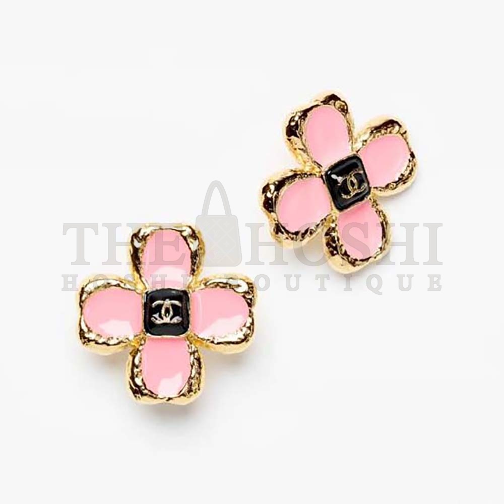 Ch**el Women Stud Earrings in Metal and Resin Master Quality
