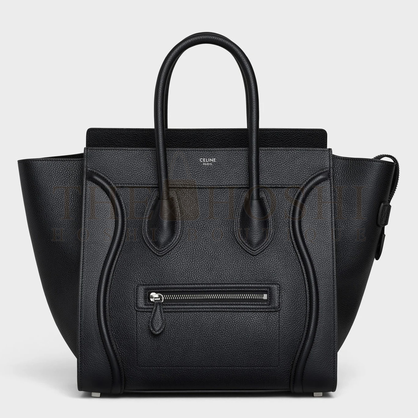 Ce1i*e Mini Luggage Tote Bag In Black Drummed Calfskin Master Quality