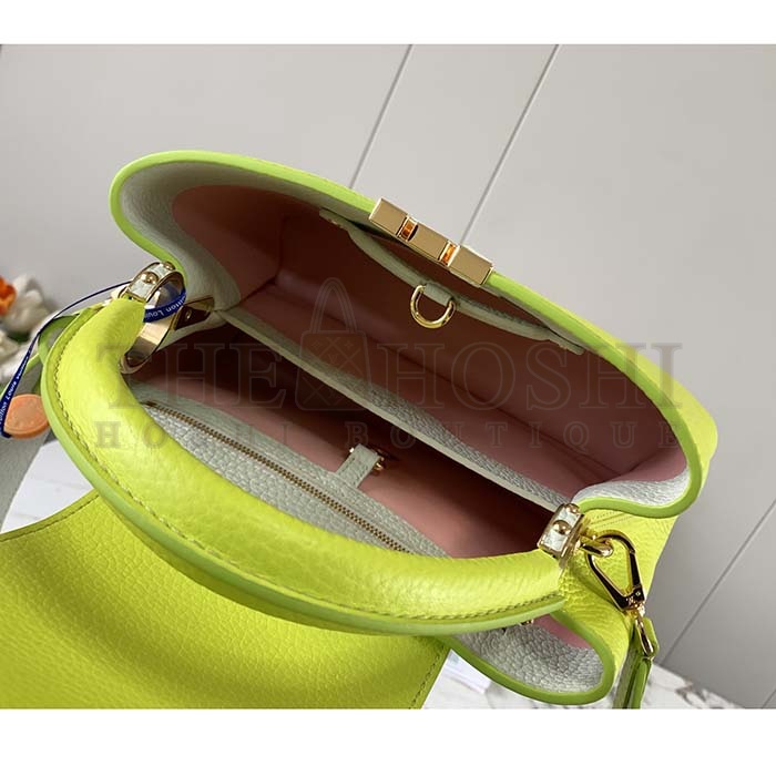 L0vis Vvtt0n LV Women Capucines BB Handbag Cedrat Yellow Crème Nacré Taurillon Leather Master Quality