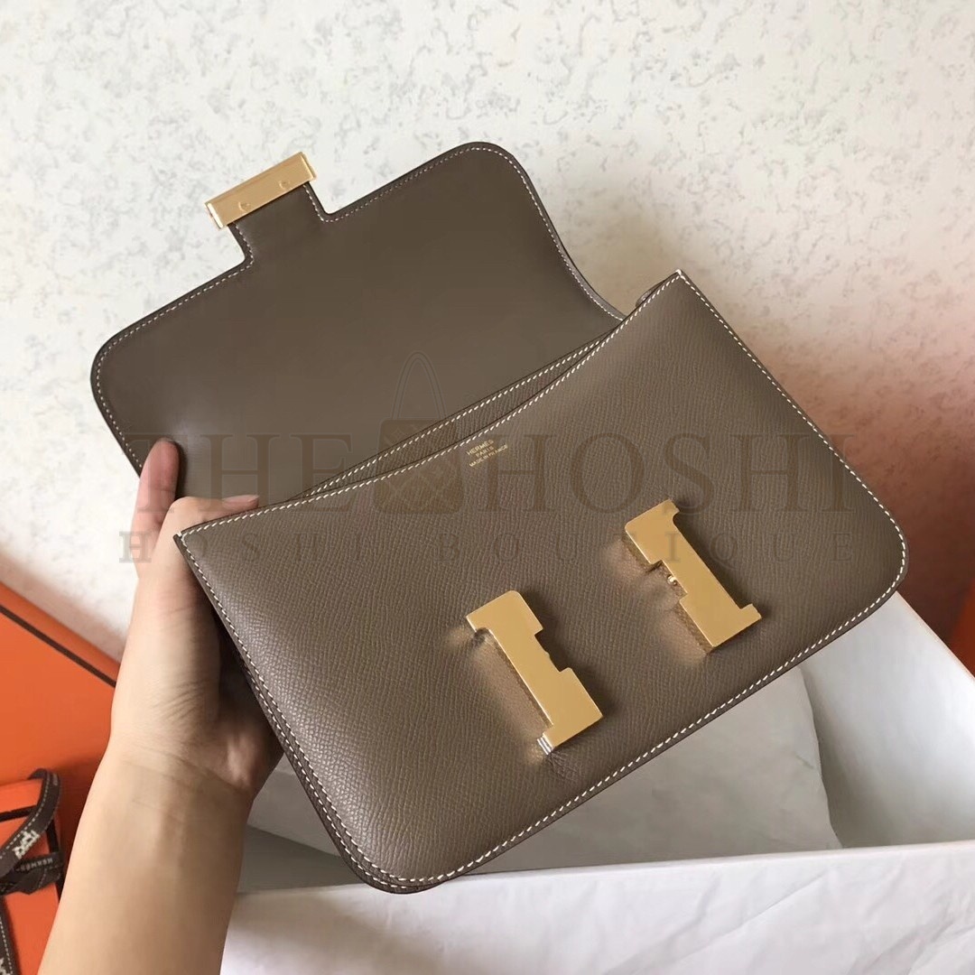 H**me5 Epsom Constance 24cm Taupe Handmade Bag Master Quality