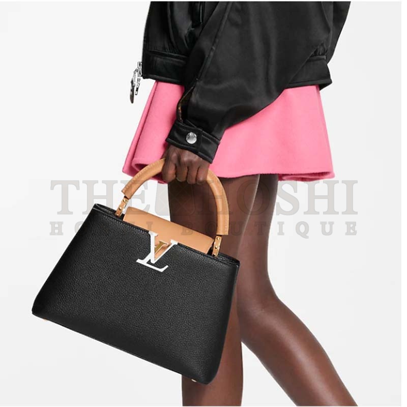 L0vis Vvtt0n LV Women Capucines MM Handbag Black Gold Arizona Taurillon Cowhide Master Quality