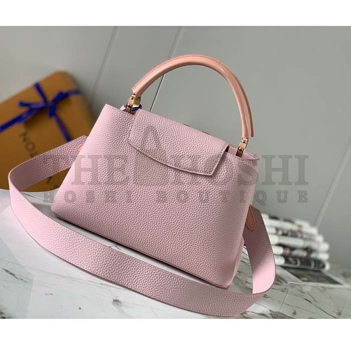 L0vis Vvtt0n LV Women Capucines BB Handbag Pearly Pink Taurillon Leather Master Quality
