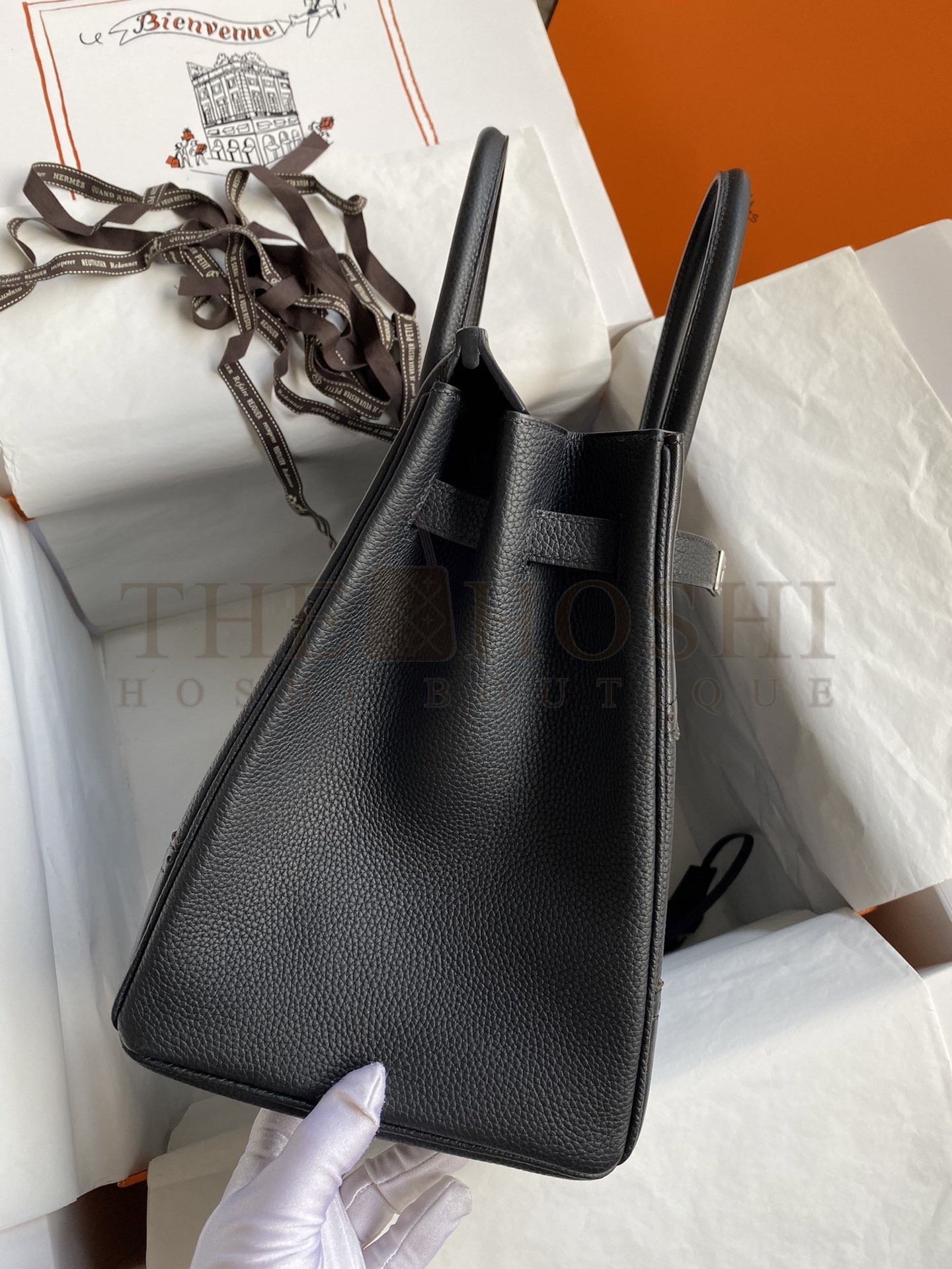 H**me5 Ghillies Birkin 35cm Limited-edition Bag In Black Calfskin Master Quality