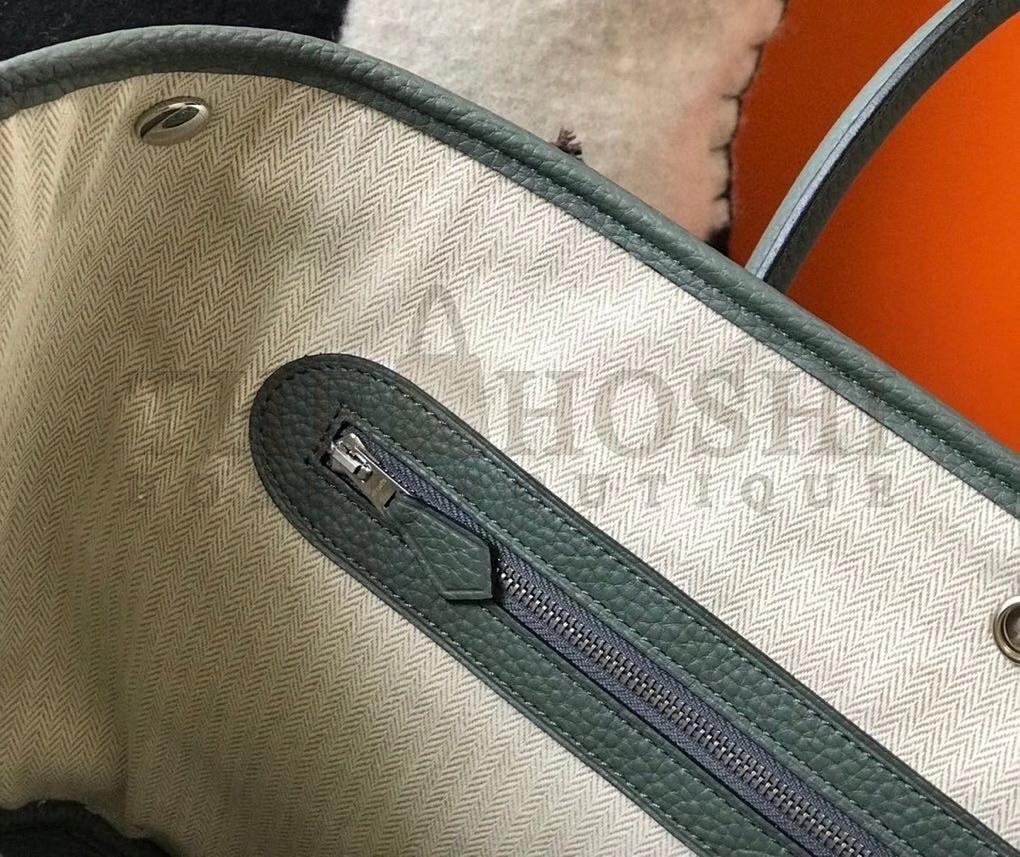 H**me5 Garden Party 30 Bag In Vert Amande Clemence Leather Master Quality