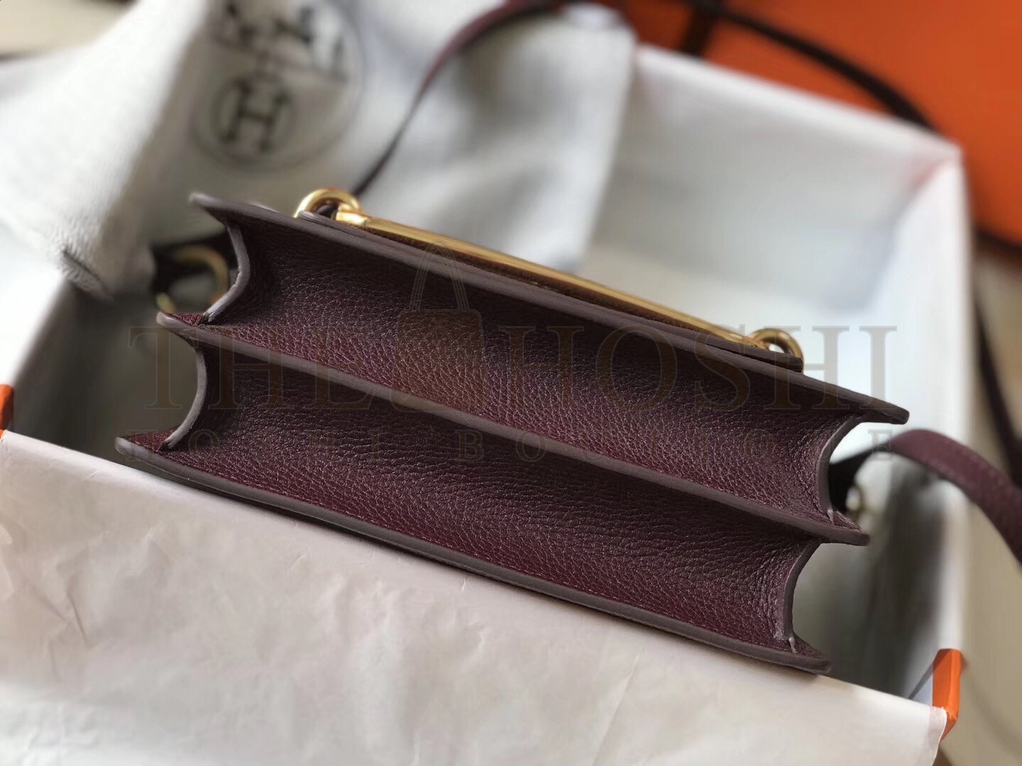 H**me5 Mini Sac Roulis 18cm Bag In Burgundy Evercolor Calfskin Master Quality