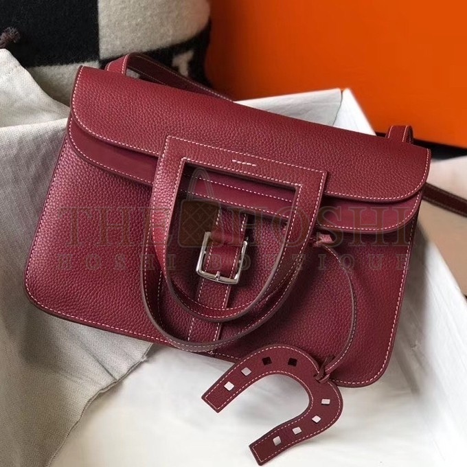 H**me5 Halzan Bag In Bordeaux Clemence Leather Master Quality