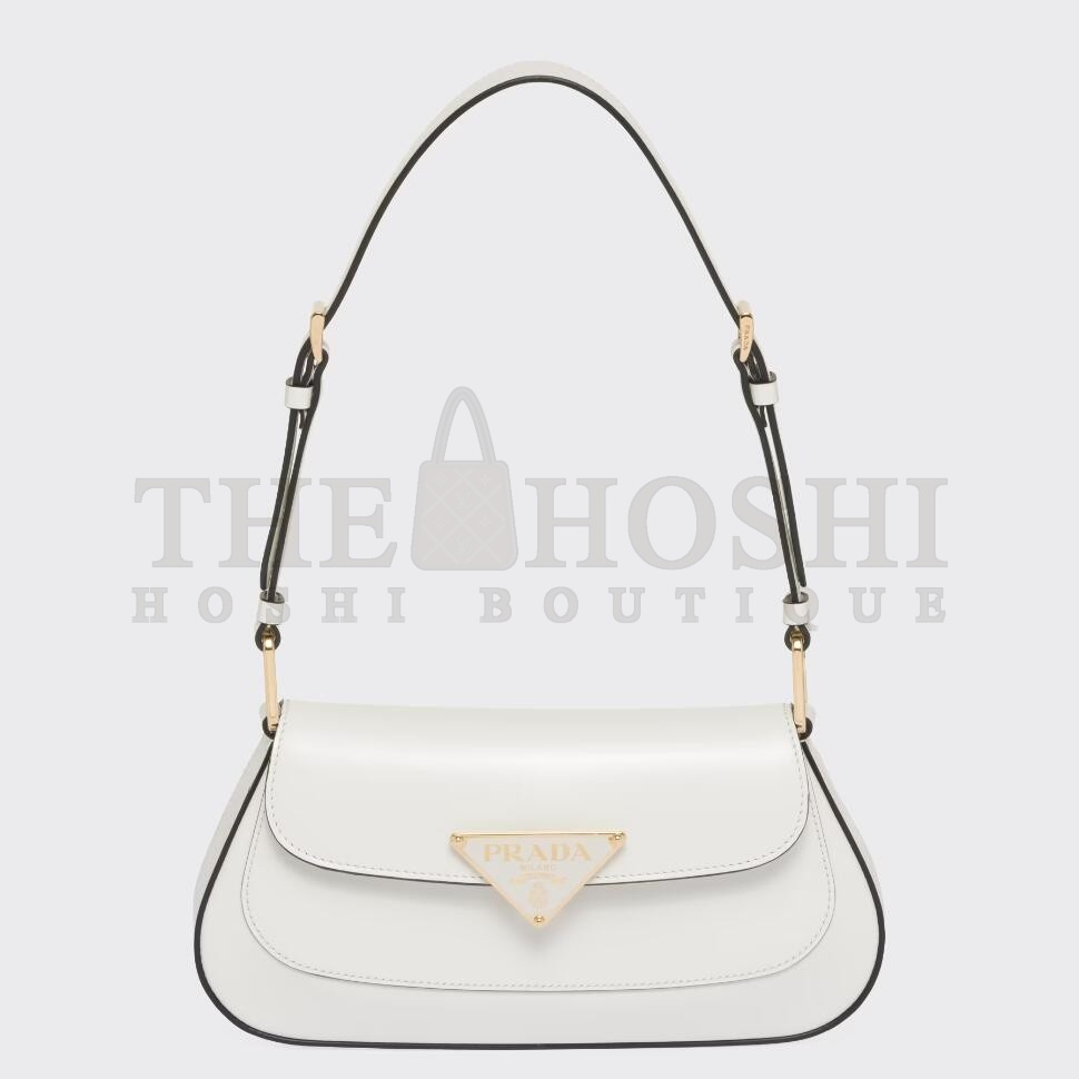 Pra*a Shoulder Bag in White Brushed Calfskin Master Quality
