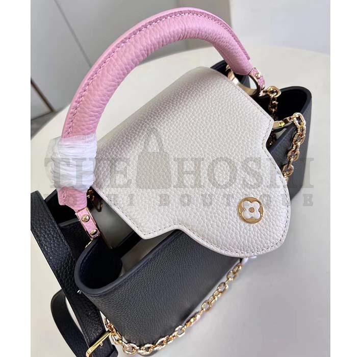 L0vis Vvtt0n LV Women Capucines MM Handbag Black Pink Taurillon Leather Master Quality