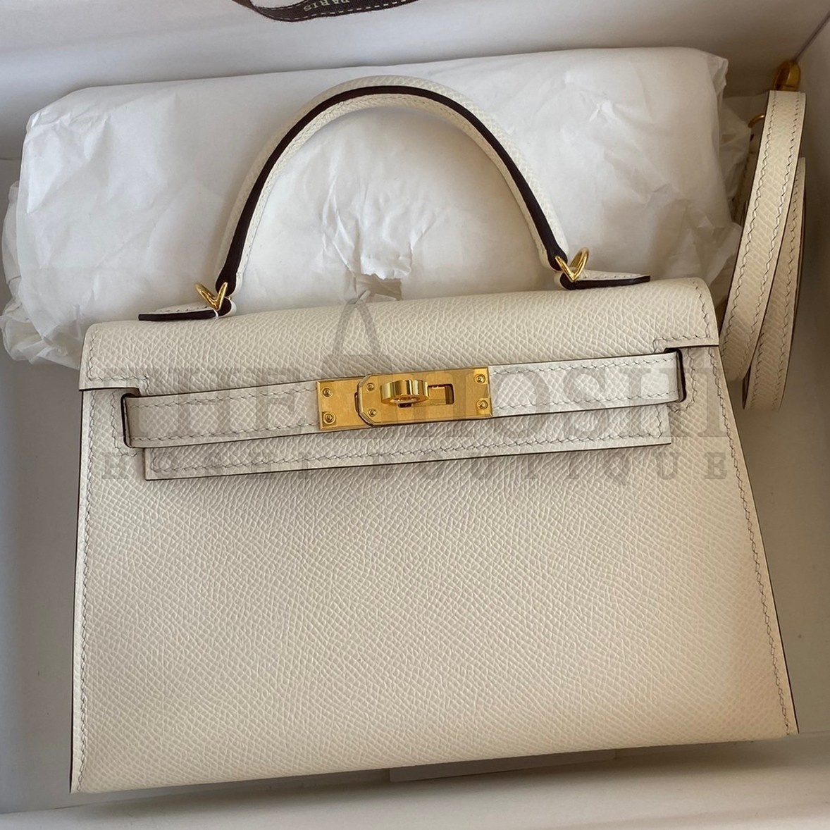 H**me5 Kelly Mini II Sellier Handmade Bag In Nata Epsom Calfskin Master Quality