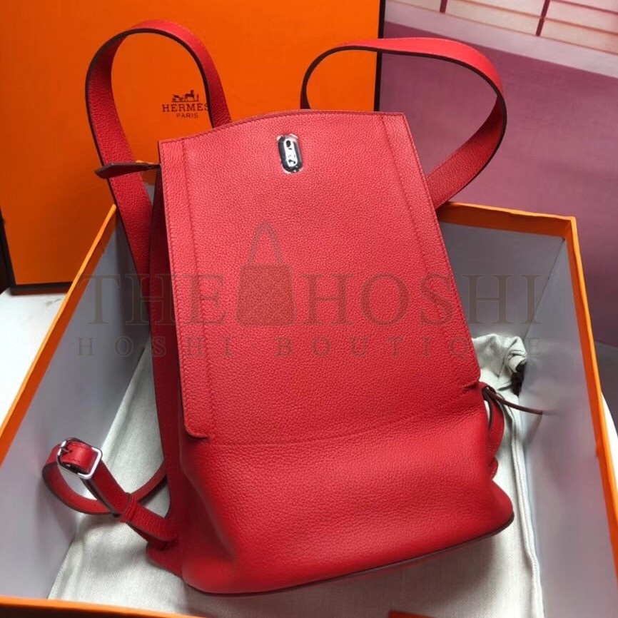 H**me5 GR24 Backpack In Red Everycolor Calfskin Master Quality