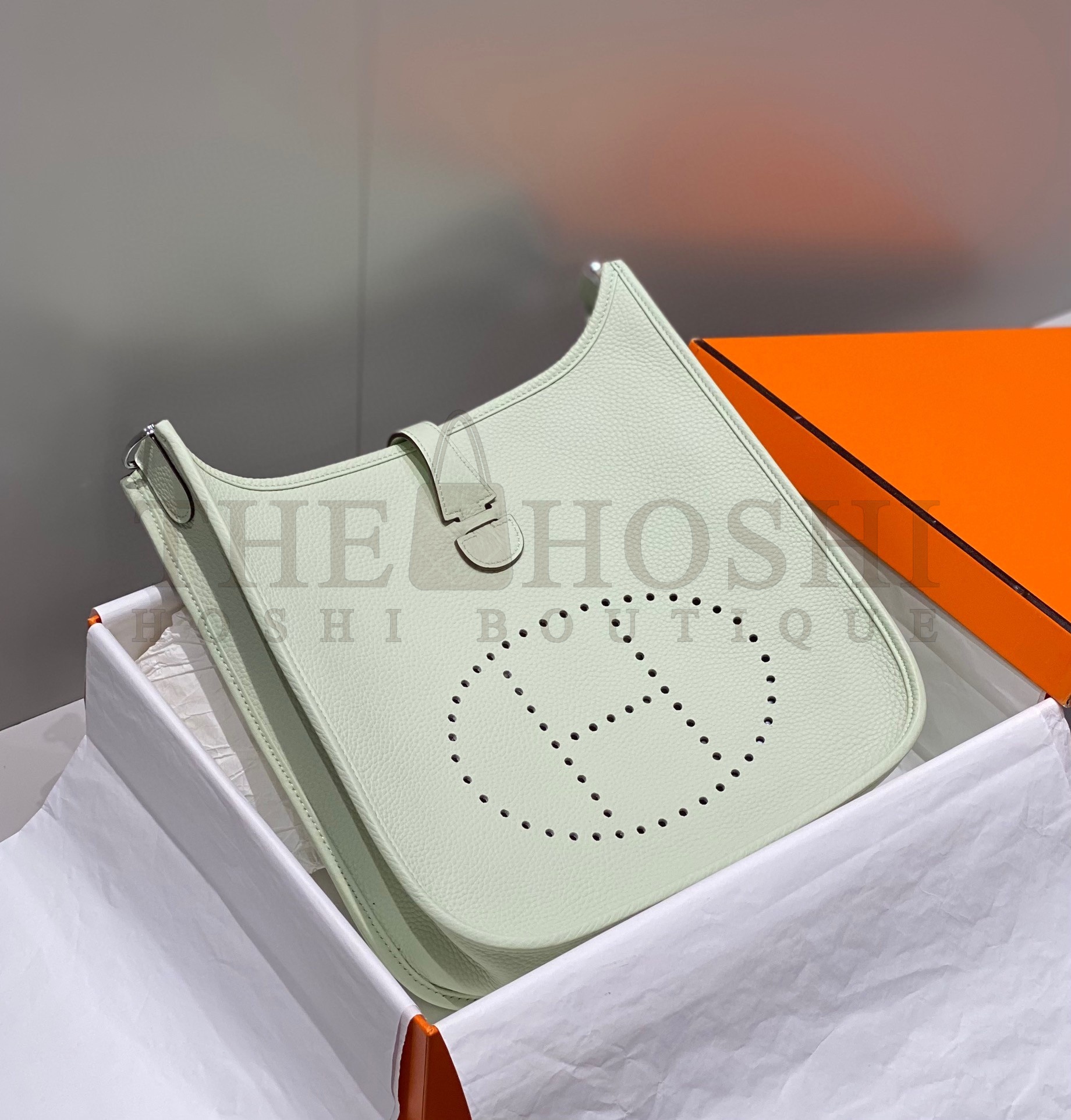 H**me5 Evelyne III 29 Bag in Vert Fizz Clemence Leather Master Quality