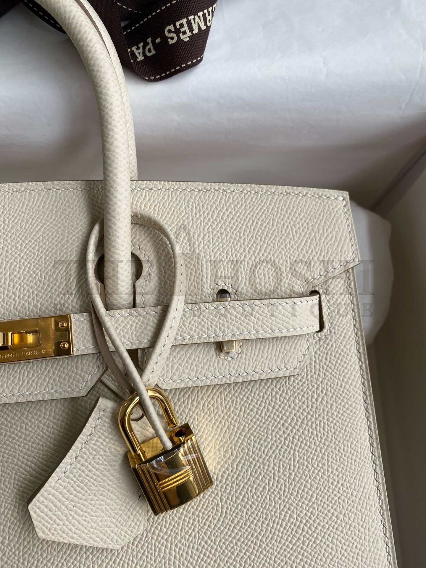 H**me5 Birkin 25 Sellier Handmade Bag In Craie Epsom Calfskin Master Quality