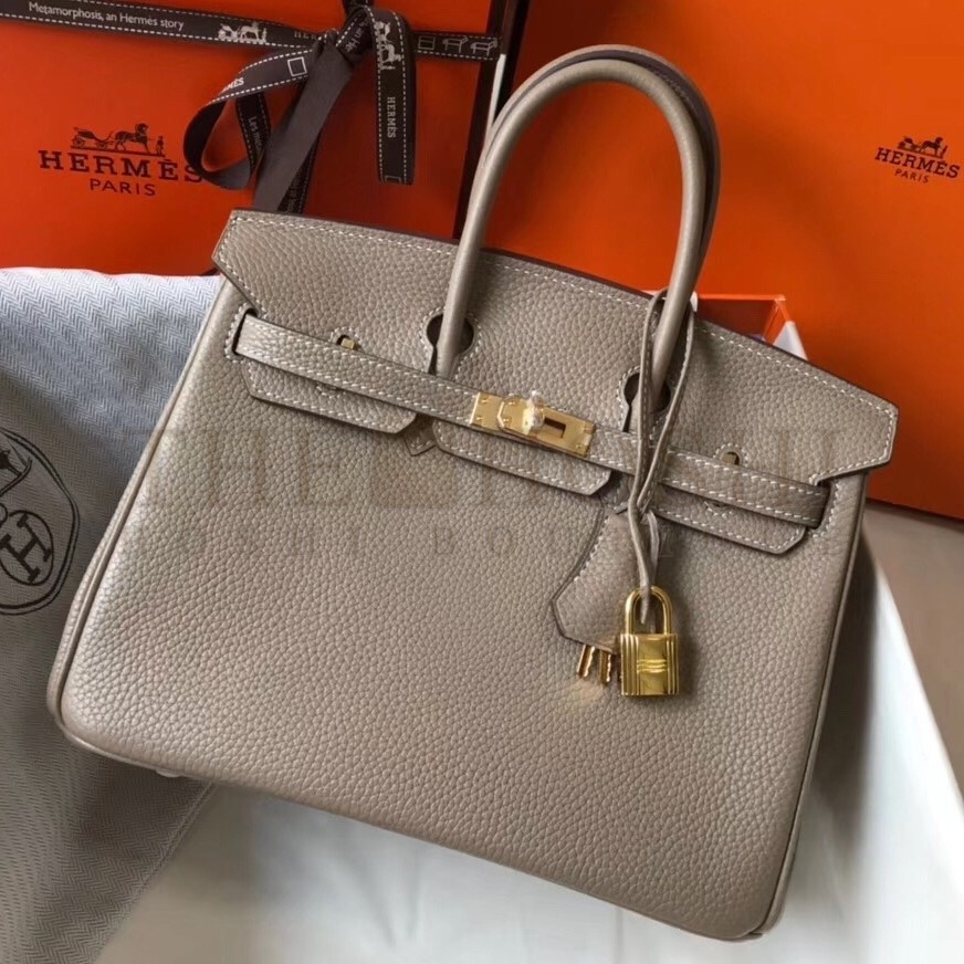 H**me5 Birkin 25cm Bag In Tourterelle Clemence Leather Master Quality