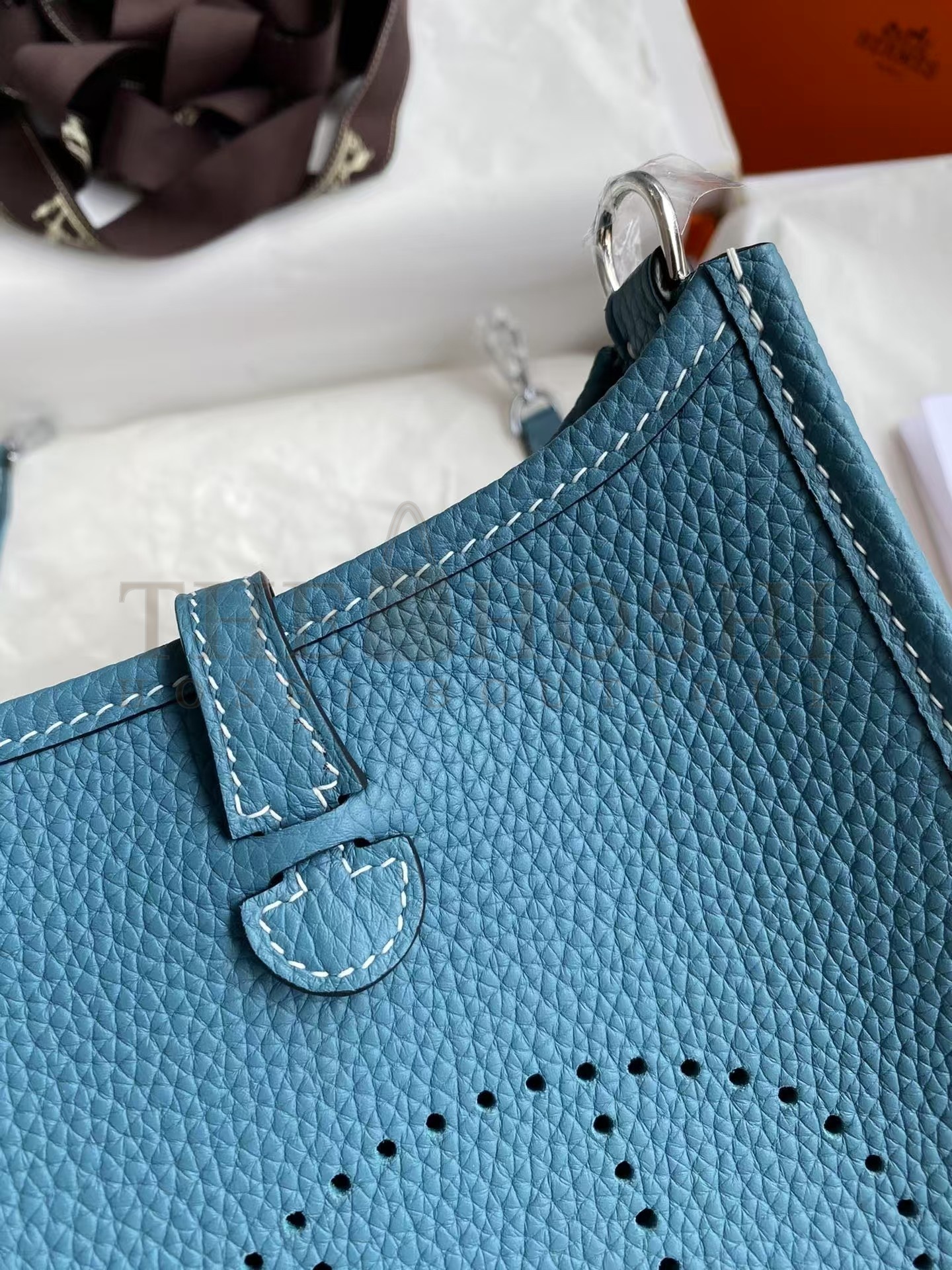 H**me5 Evelyne III TPM Bag In blue Clemence Leather Master Quality