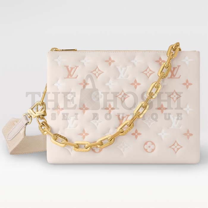 L0vis Vvtt0n LV Women Coussin PM Handbag Crème Beige Lambskin Cowhide Leather Master Quality