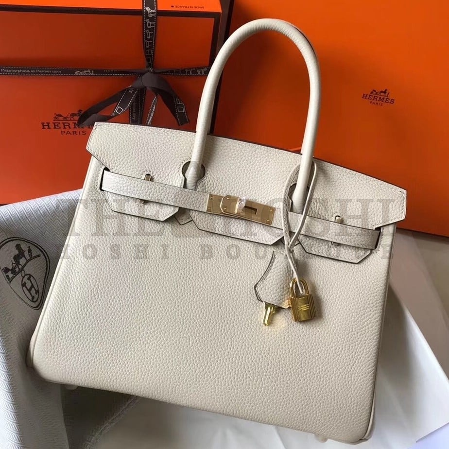 H**me5 Birkin 35 Bag in Beton Clemence Leather with GHW Master Quality