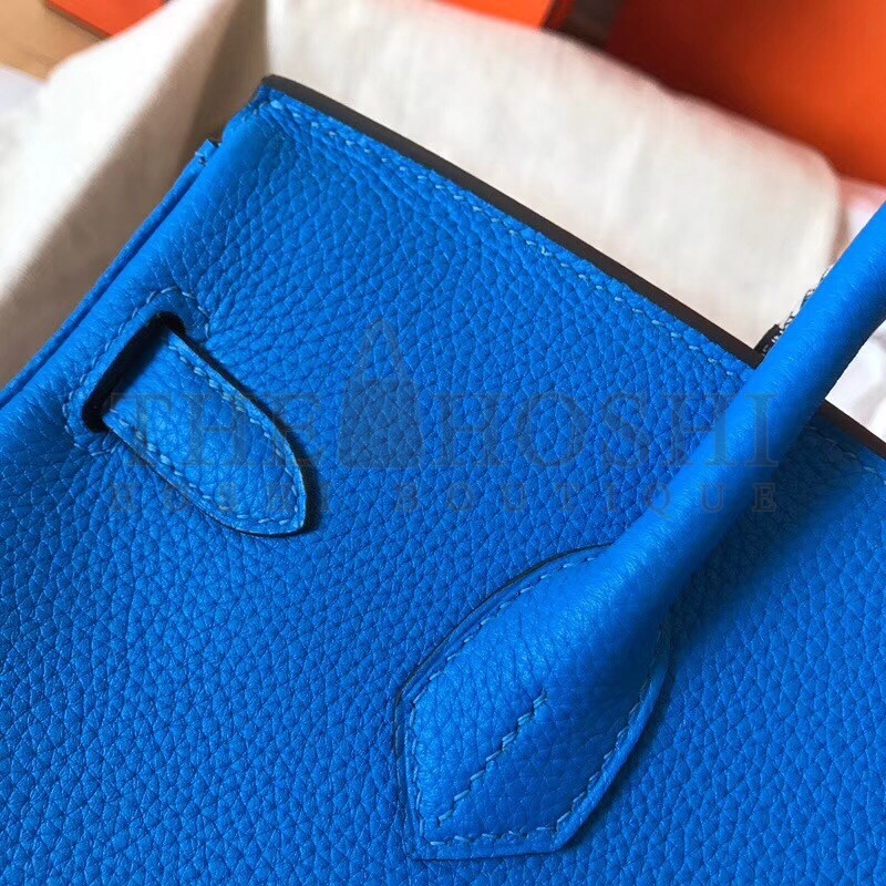 H**me5 Blue Birkin 30cm Clemence Handmade Bag Master Quality