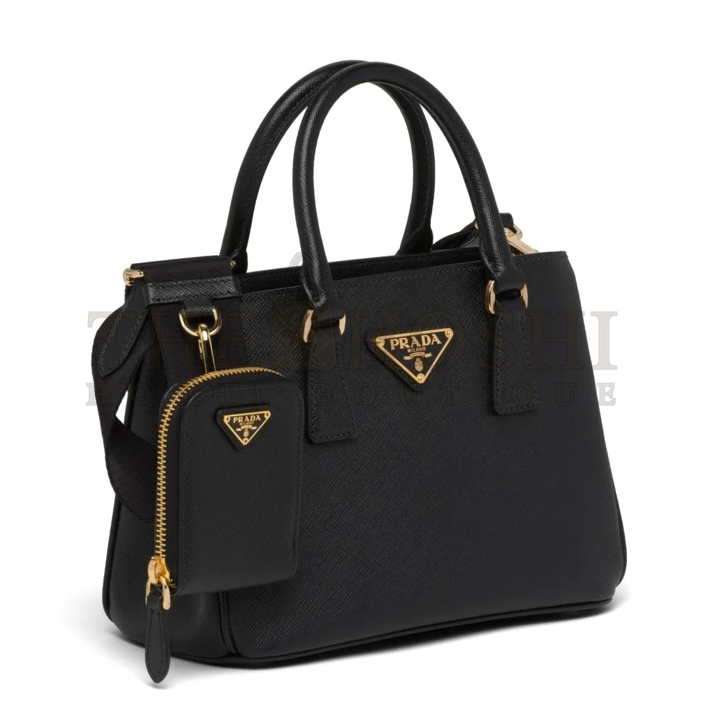 Pra*a Galleria Mini Bag In Black Saffiano Leather Master Quality