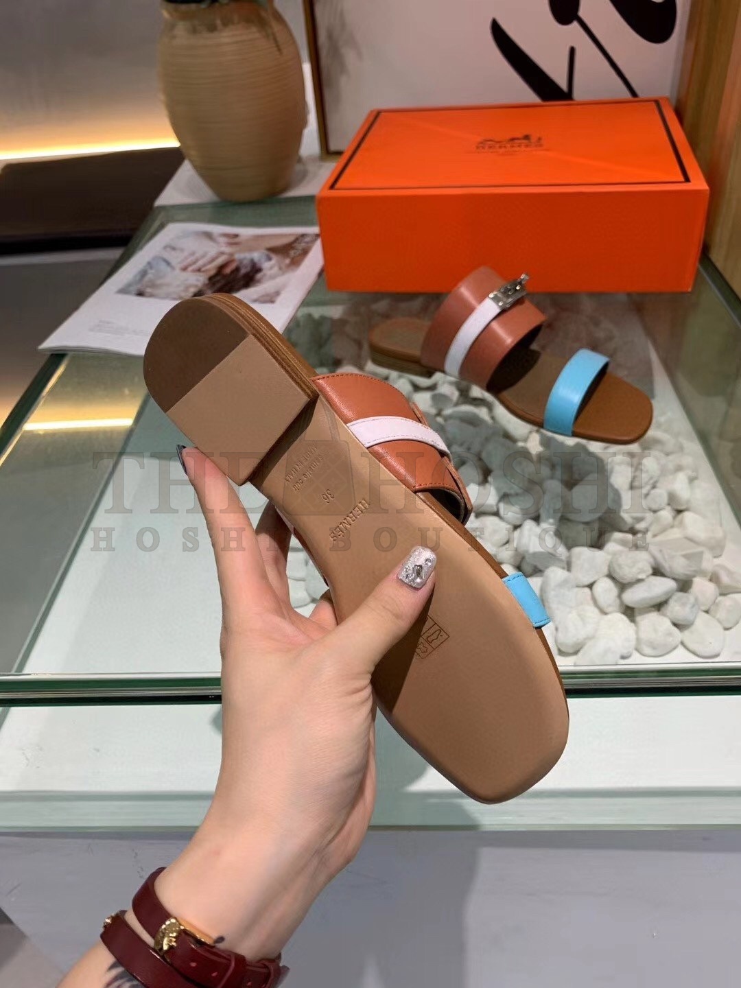 H**me5 Avenue Sandals In Multicolour Calfskin Master Quality