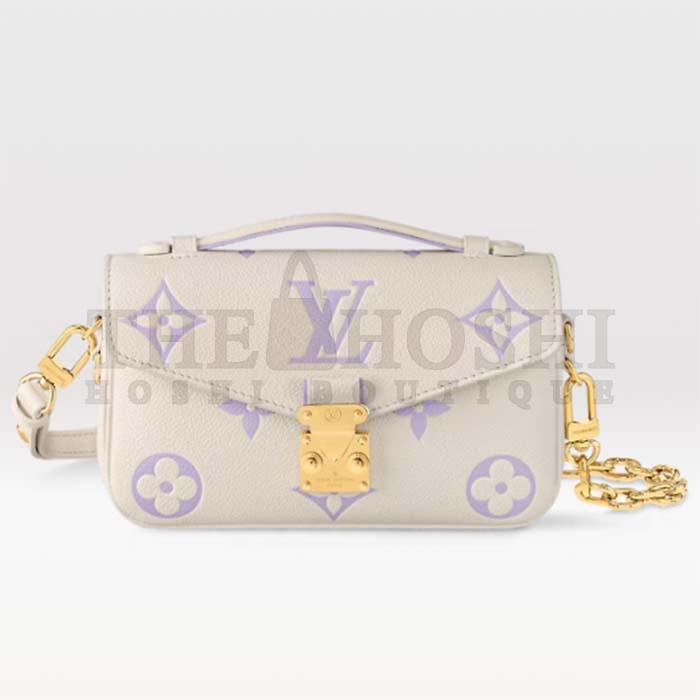 L0vis Vvtt0n LV Women Pochette Metis East West Bag Latte Bubble Tea Purple Embossed Grained Cowhide Leather Master Quality