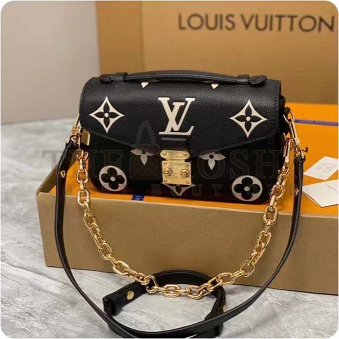 L0vis Vvtt0n LV Women Pochette Metis East West Bag Black Beige Grained Cowhide Leather Master Quality
